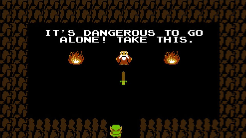 The old man encounter in the original The Legend of Zelda